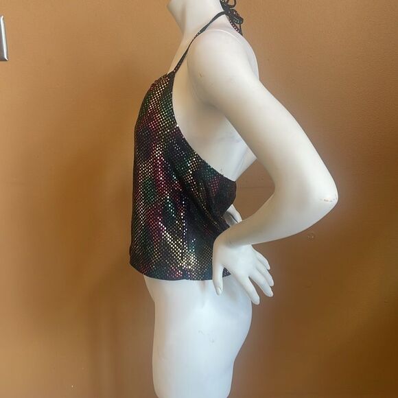PIA sequined rainbow halter top size L - Picture 3 of 8